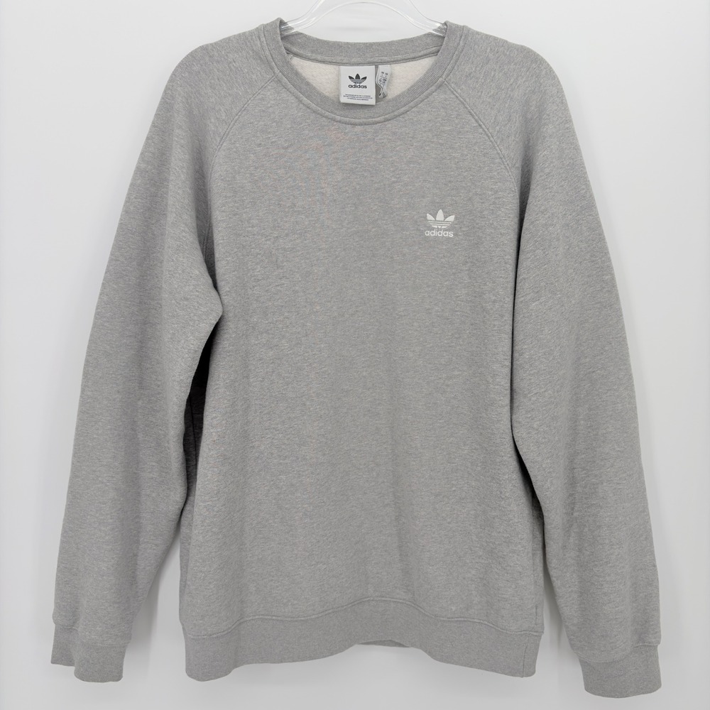 Adidas Originals Trefoil Crewneck Sweatshirt Men's Large Heather Gray Fleece